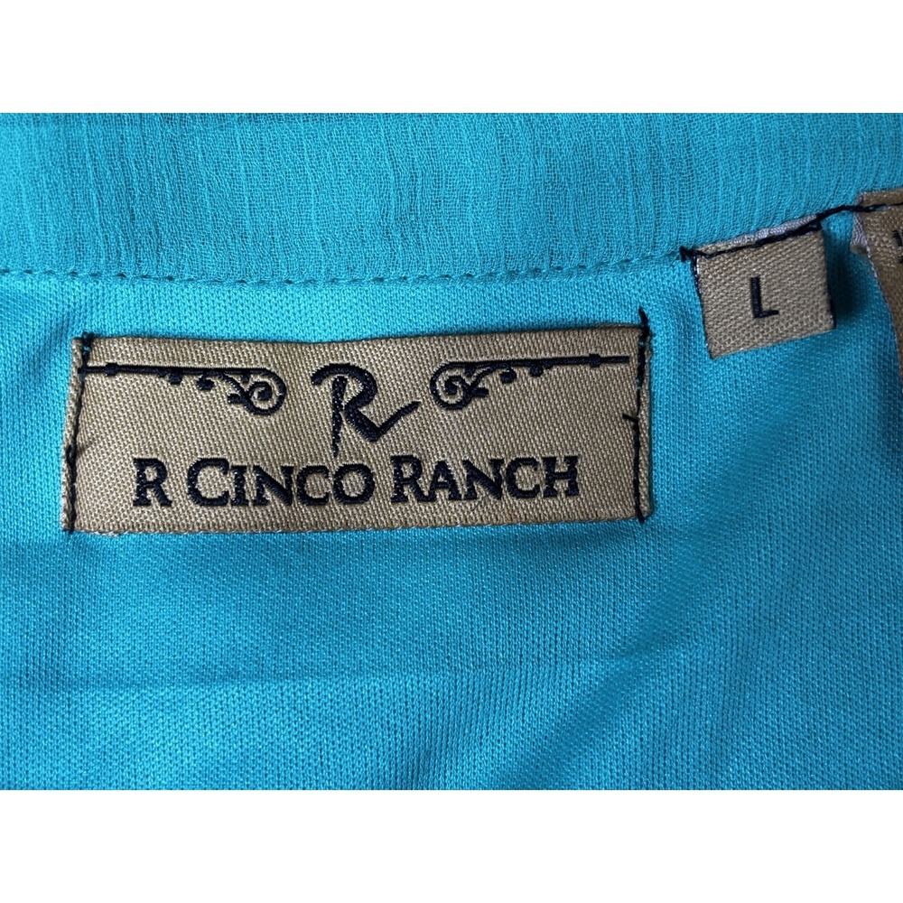 R Cinco Ranch Embroidered Tunic Dress L Cold Shoulder Boho Western Rodeo Chic - Picture 9 of 10